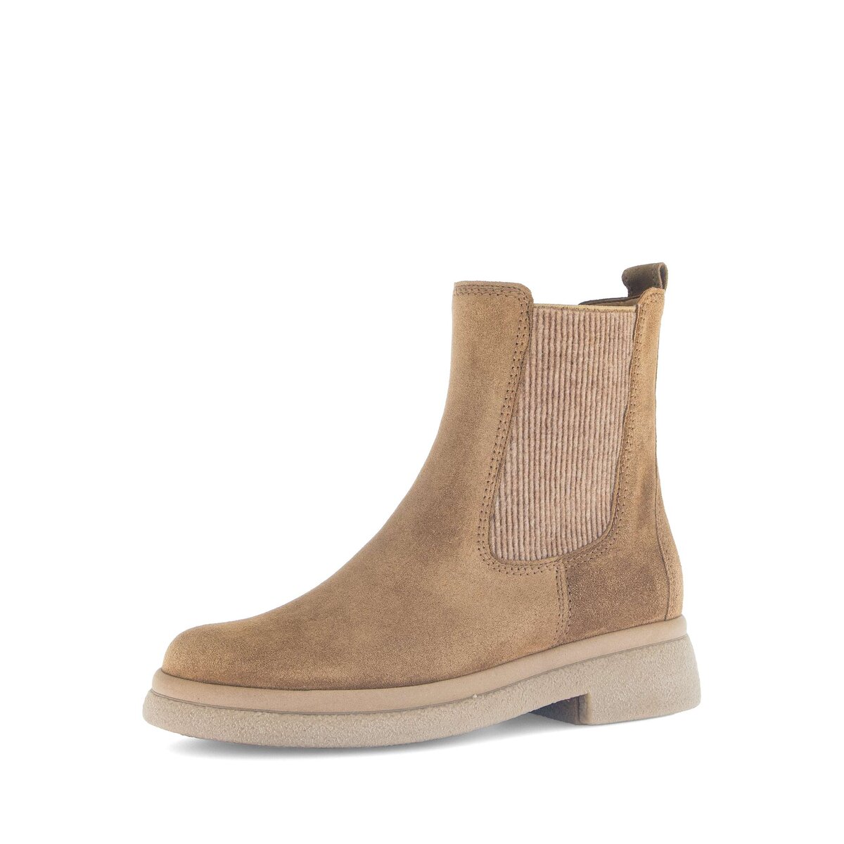 Chelseaboots GABOR "Chelsea Boot Rauleder", Damen, Gr. 38,5, beige, Schuhe Chelseaboots