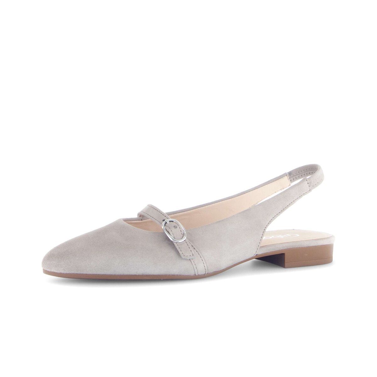 Slingpumps GABOR "Slingpumps Rauleder", Damen, Gr. 40, grau, Schuhe Slingpumps