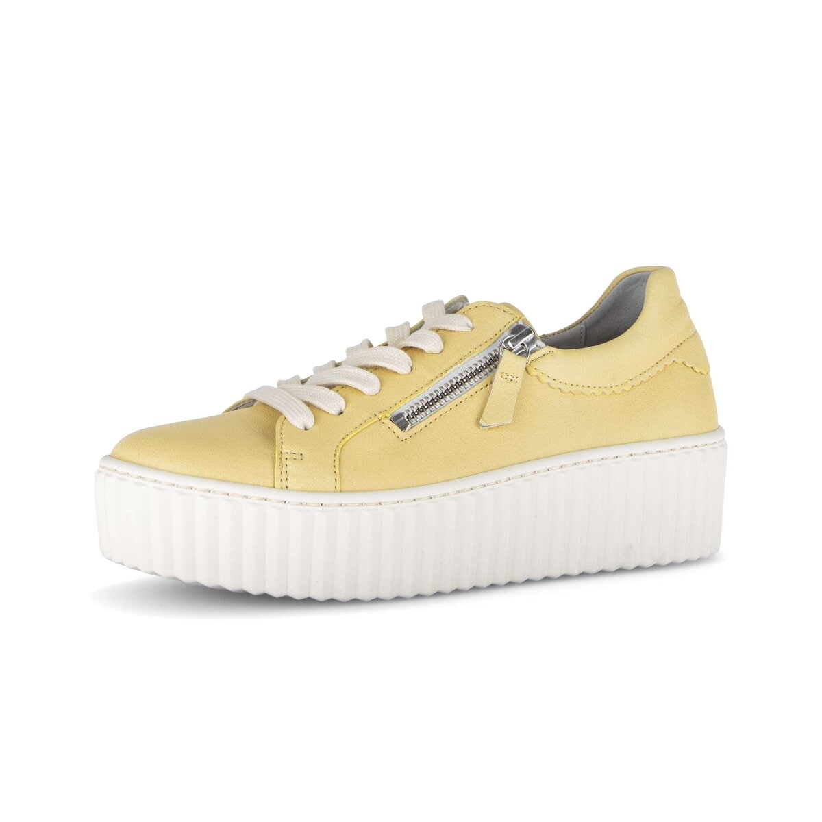 Sneaker GABOR "Sneaker low Glattleder", Damen, Gr. 37, gelb, Schuhe Sneaker