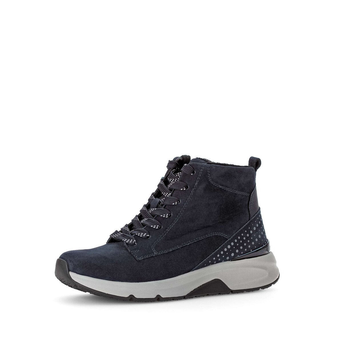 Stiefelette GABOR "Sportliche Stiefelette Rauleder", Damen, Gr. 44, blau, Schuhe Stiefelette