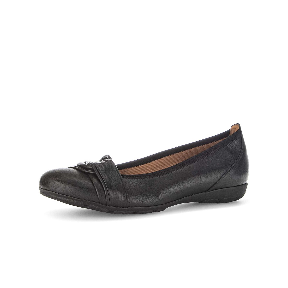 Ballerina GABOR "Sportliche Ballerina Glattleder", Damen, Gr. 43, schwarz, Schuhe Ballerina