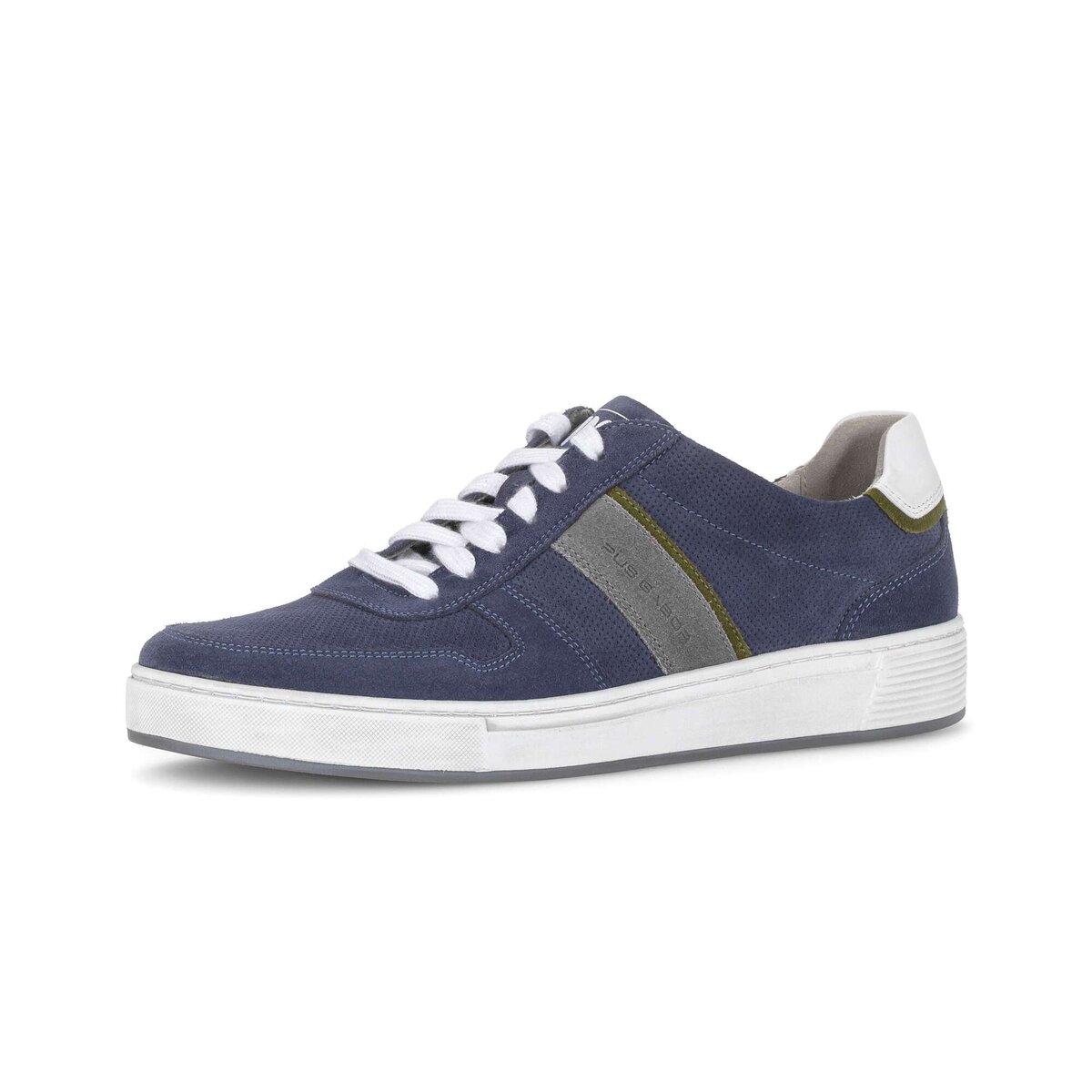 Sneaker GABOR "Gabor Sneaker low Rauleder", Damen, Gr. 47, blau, Schuhe Sneaker