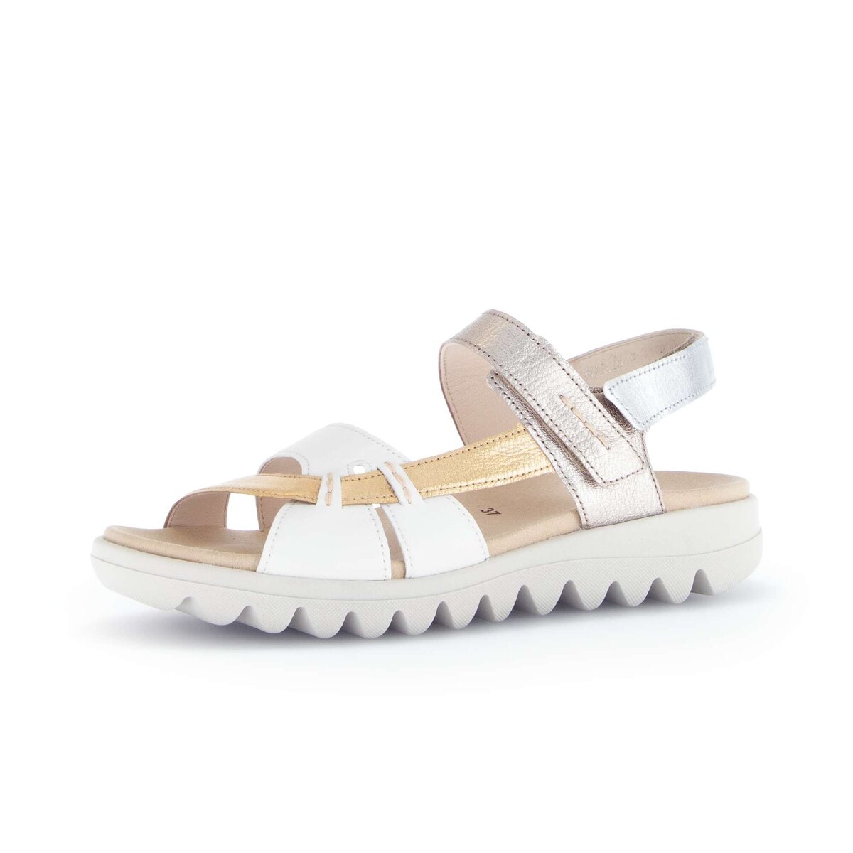 Riemchensandale GABOR "Riemchensandale Effektleder", Damen, Gr. 36, gold, Schuhe Riemchensandale