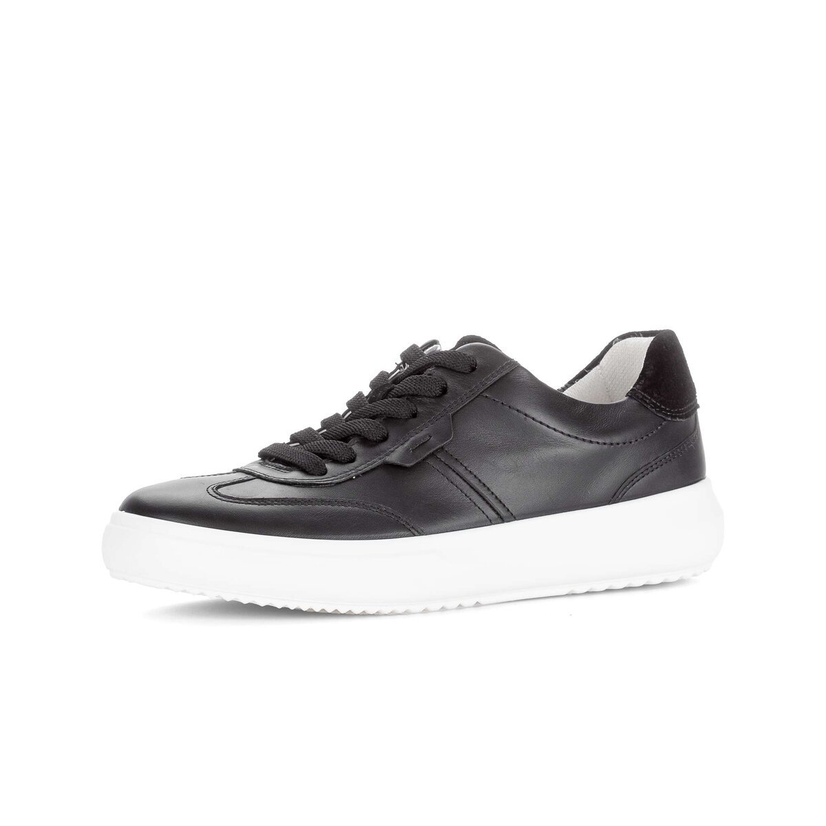 Sneaker GABOR "Sneaker low Materialmix Leder/Lederimitat", Damen, Gr. 41, schwarz, Schuhe Sneaker