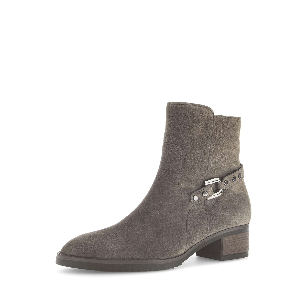 Stiefelette GABOR "Elegante Stiefelette Rauleder", Damen, Gr. 38,5, braun, Schuhe Stiefelette