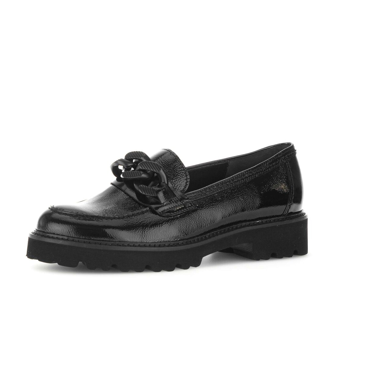Loafer GABOR "Loafer Lackleder", Damen, Gr. 40, schwarz, Schuhe Loafer