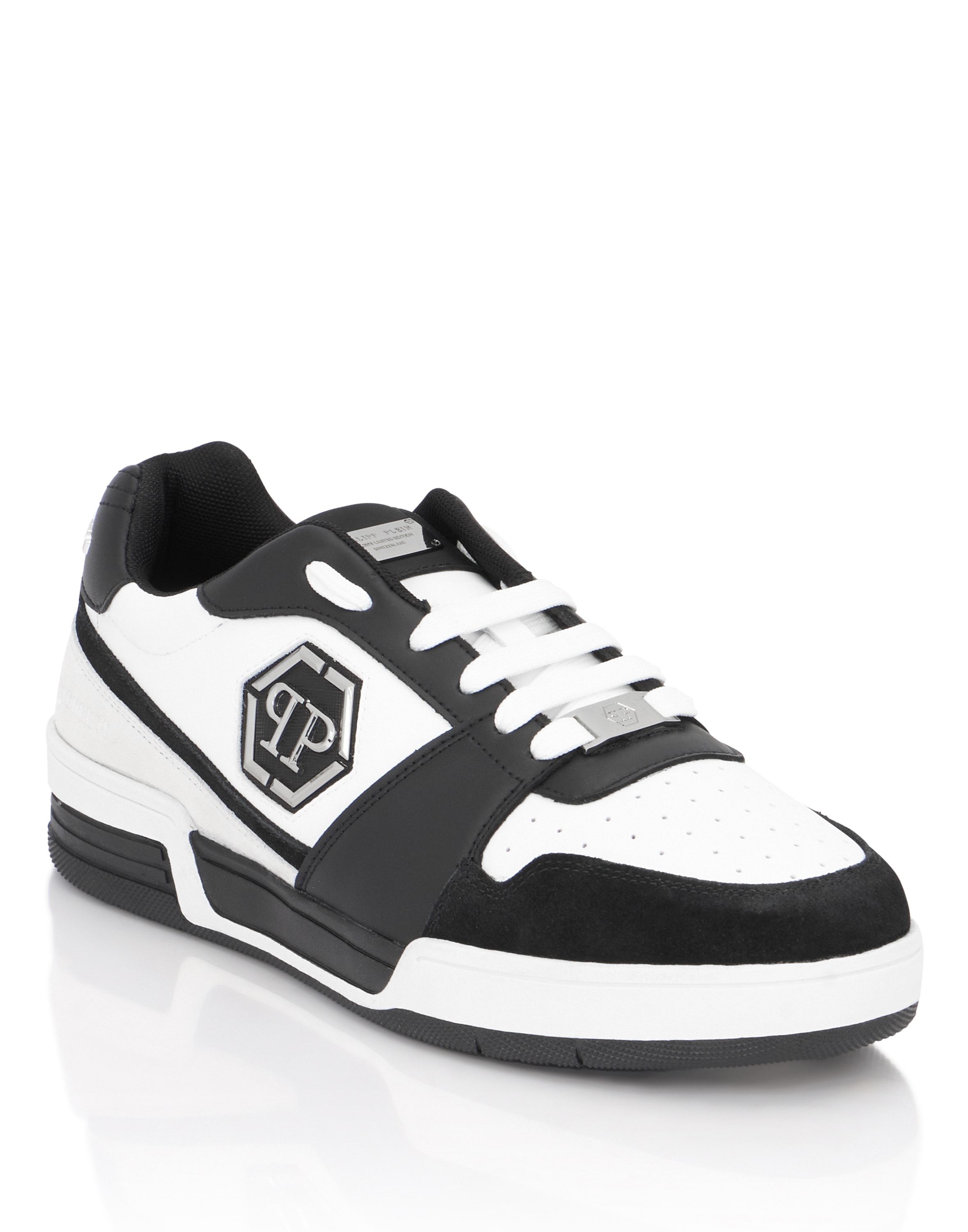 Sneaker PHILIPP PLEIN "P-Force 78", Damen, Gr. 44, Normalschaft, 0102, weiß, schwarz, Schuhe Sneaker