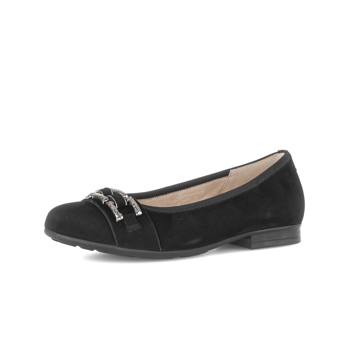 Ballerina GABOR "Eleganter Ballerina Rauleder", Damen, Gr. 37,5, schwarz, Schuhe Ballerina