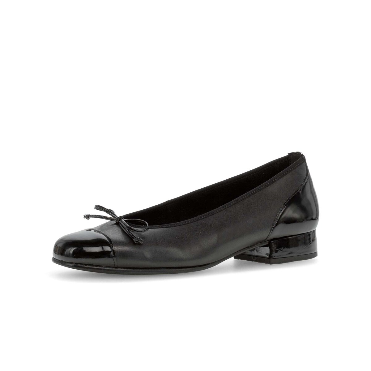 Ballerina GABOR "Eleganter Ballerina Materialmix Lederimitat", Damen, Gr. 38,5, schwarz, Schuhe Ballerina