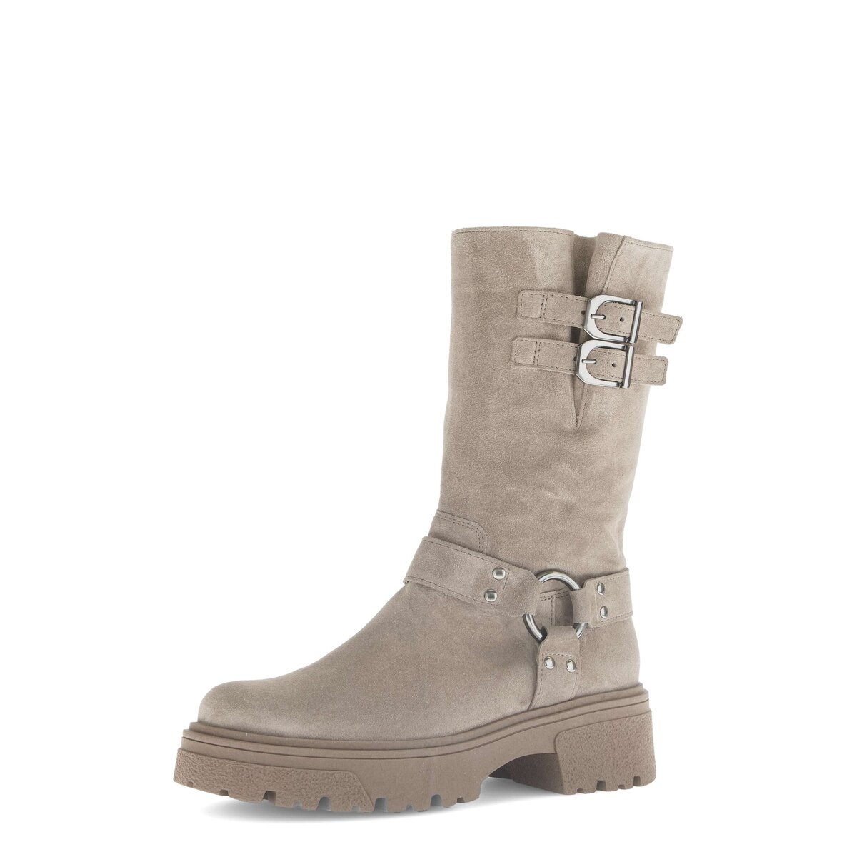 Bikerboots GABOR "Biker Boots Rauleder", Damen, Gr. 40, beige, Schuhe Bikerboots