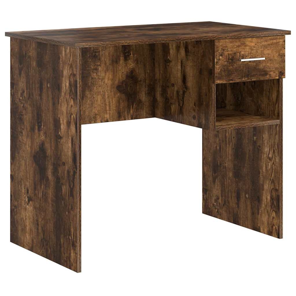 vidaXL Schreibtisch Geräucherte Eiche 90 x 49 x 75 cm Holzwerkstoff Image