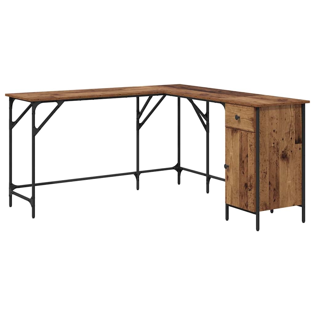 vidaXL Schreibtisch Altholz 141 x 141 x 75 cm Holzwerkstoff Image