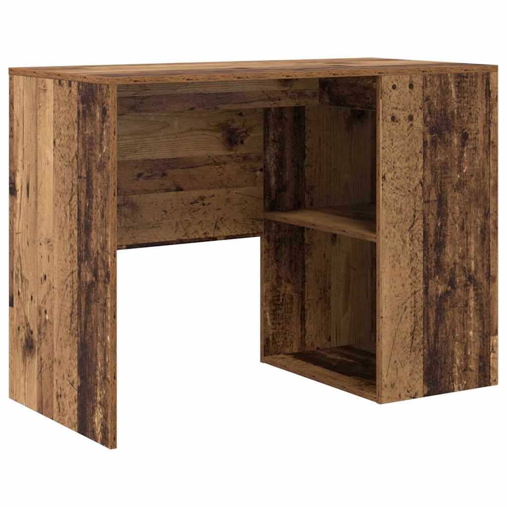 vidaXL Schreibtisch mit Regal Altholz 102 x 50 x 75 cm Holzwerkstoff Image
