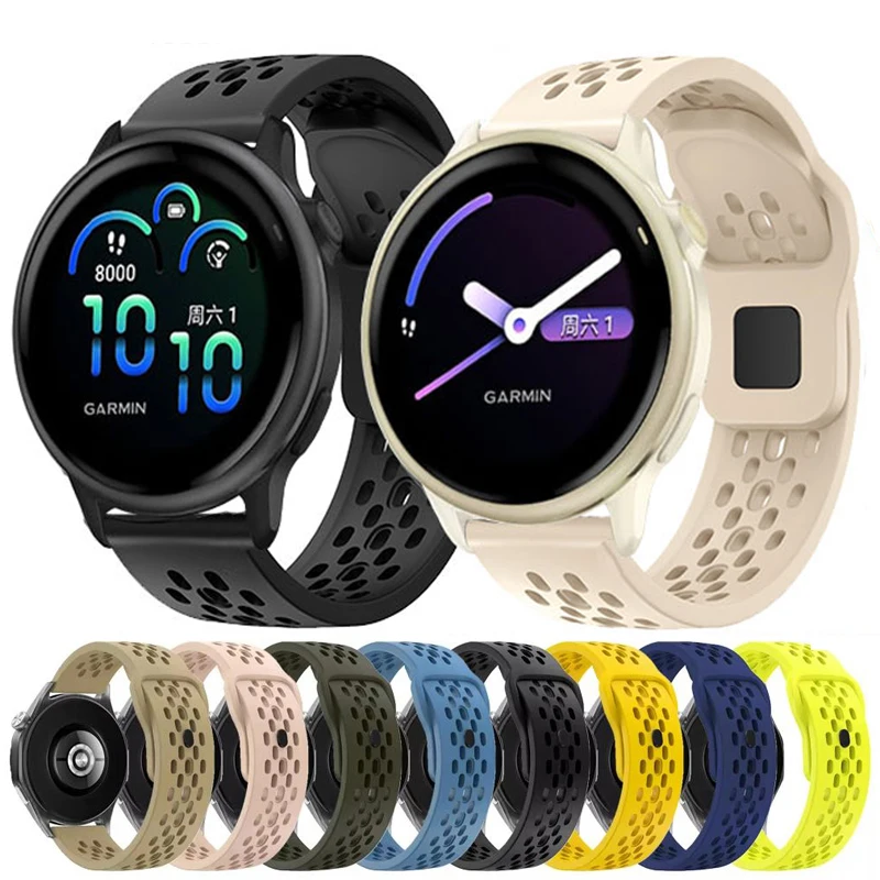 18 20mm 22mm Sport Silikon Armband Für Garmin Forerunner 55 158 970 570 965 745 245 265 255 Vivoactive 6 5 4 3 Venu 3 2S 3S SQ2 Image