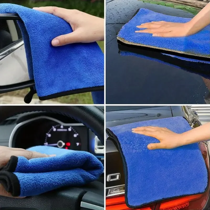 Autohandtuch, Autoprodukte, Mikrofasertuch für Autowaschzubehör, Kfz-Reinigungstücher, blaues Mikrofaser-Handtuch Image