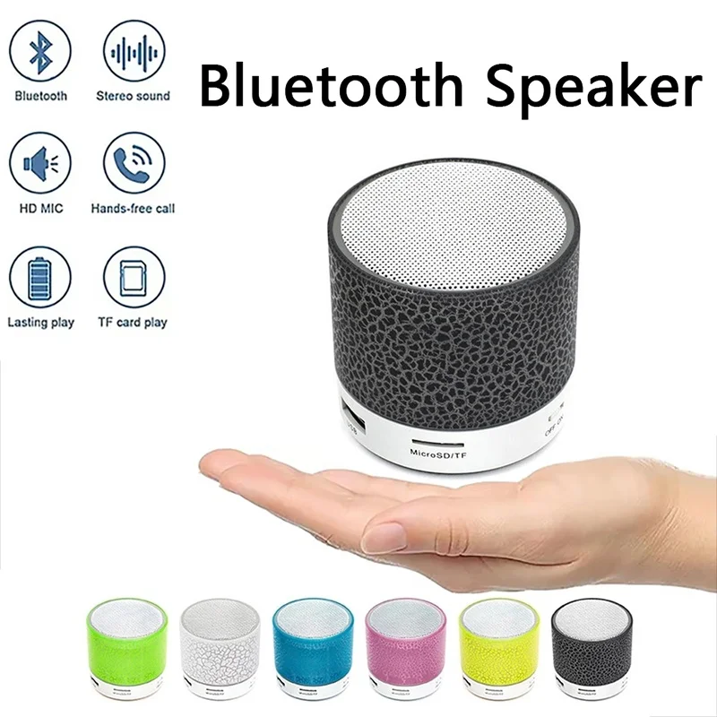 Mini haut-parleur Bluetooth sans fil Portable, boîte à musique sonore, Bluetooth avec lumières LED pour PC, téléphone, caisson de basses, haut-parleur HiFi Bluetooth