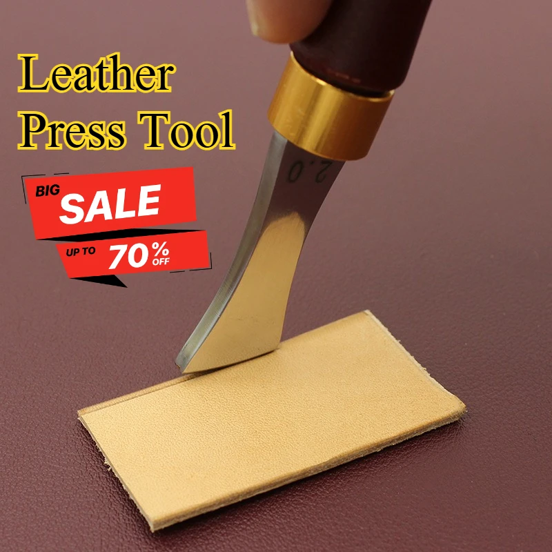 Outil de pliage du cuir DIY, outil de pliage des bords en éventail pour cuir, outil de rainurage peu profond rond, outil de rainurage peu profond portable pour le travail du cuir