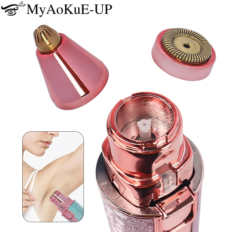 Gesicht Haar Epilierer Entfernung Lippenstift Rasierer USB Elektrische Augenbraue Trimmer Frauen Haarentferner Rasierer Stirn Profiler Augenbrauen Messer Image