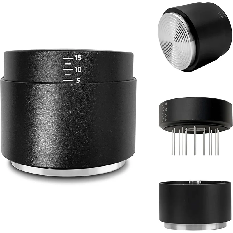 OANKR Pressino per caffè 2 in 1 con strumento Espresso WDT, set di attrezzi per caffè espresso 51/53/58 mm, kit di accessori per caffè espresso professionale