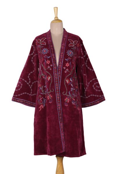 Mulberry Kashmiri Garden,'Embroidered Cotton Velvet Jacket from India'