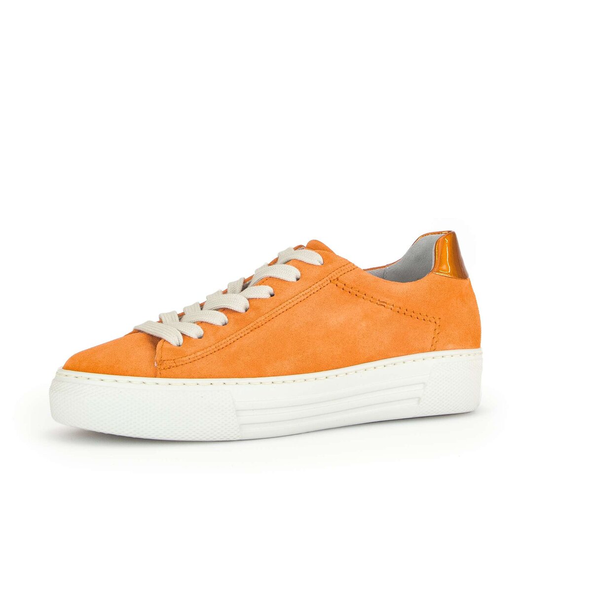 Sneaker GABOR "Sneaker low Rauleder", Damen, Gr. 40,5, orange, Schuhe Sneaker