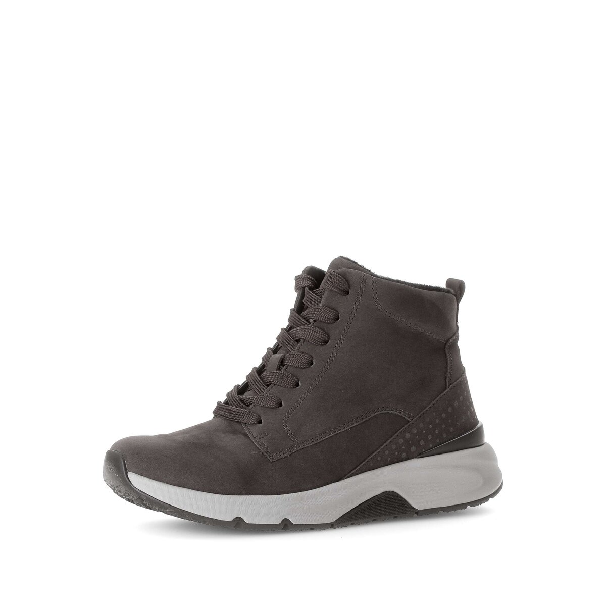 Stiefelette GABOR "Sportliche Stiefelette Rauleder", Damen, Gr. 38,5, grau, Schuhe Stiefelette