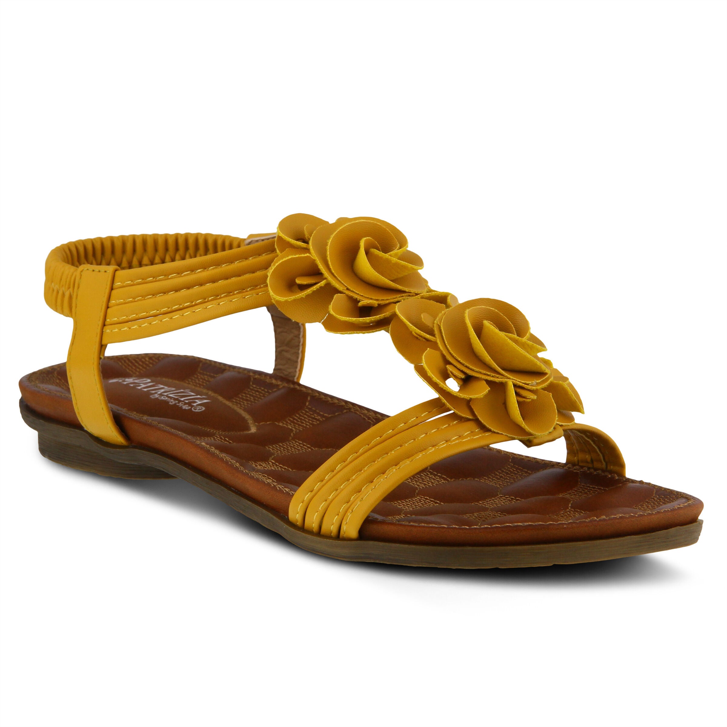 Women's Nectarine T-Strap Sandal by Patrizia by Spring Step in Yellow (Size 39 M)