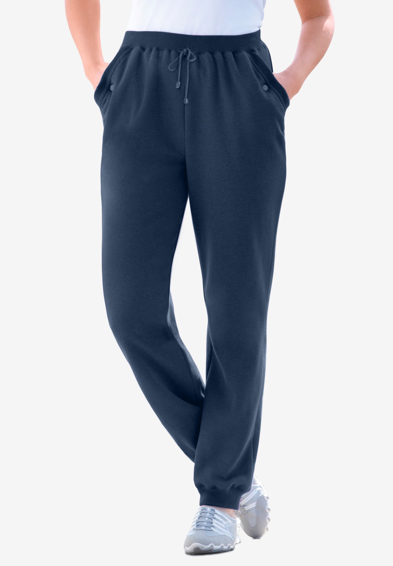Plus Size Women's Better-Fleece Pull-On Jogger Sweatpants by Woman Within in Navy (Size 4X)