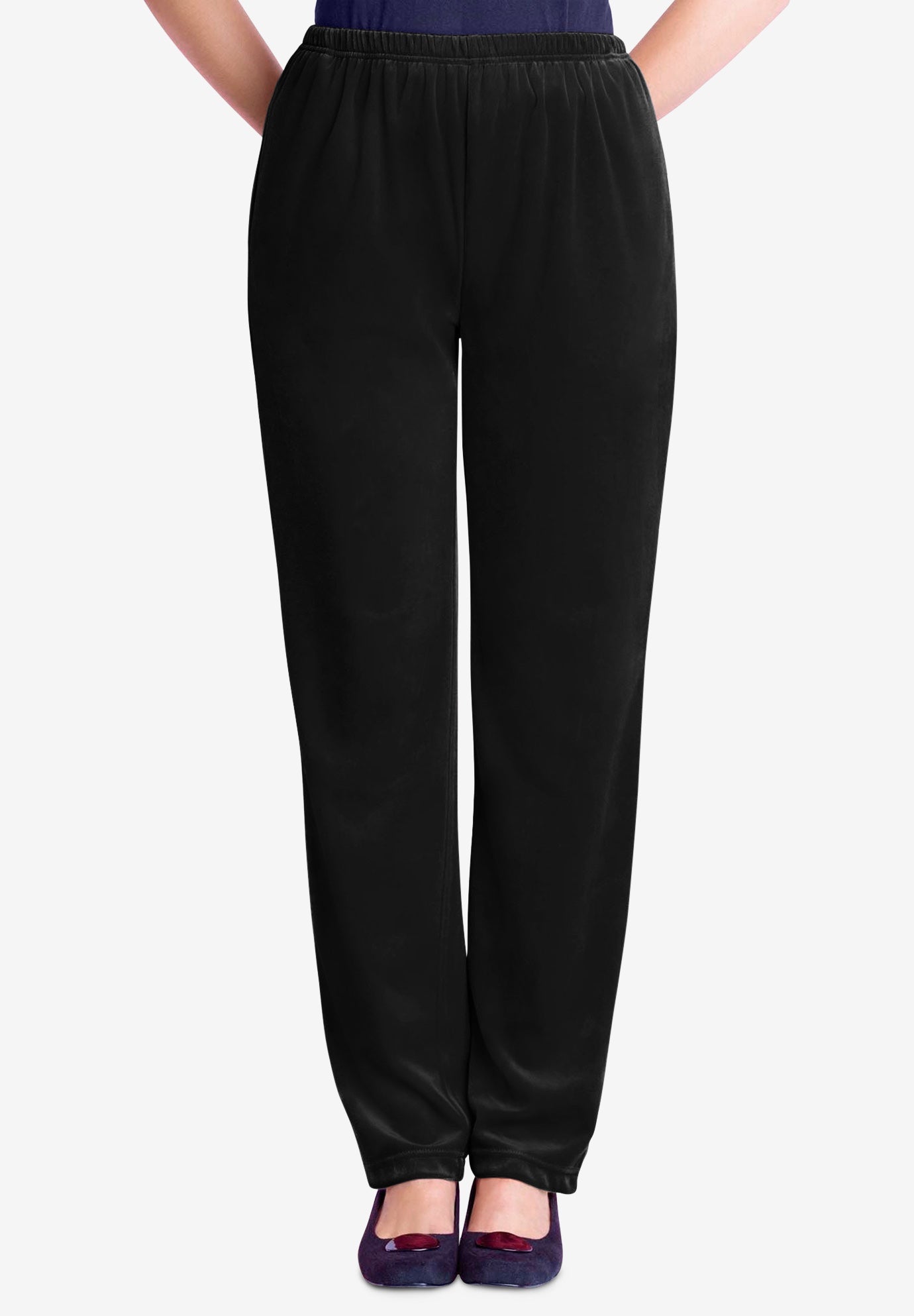 Plus Size Women's Velour Pant by Woman Within in Black (Size 1X)