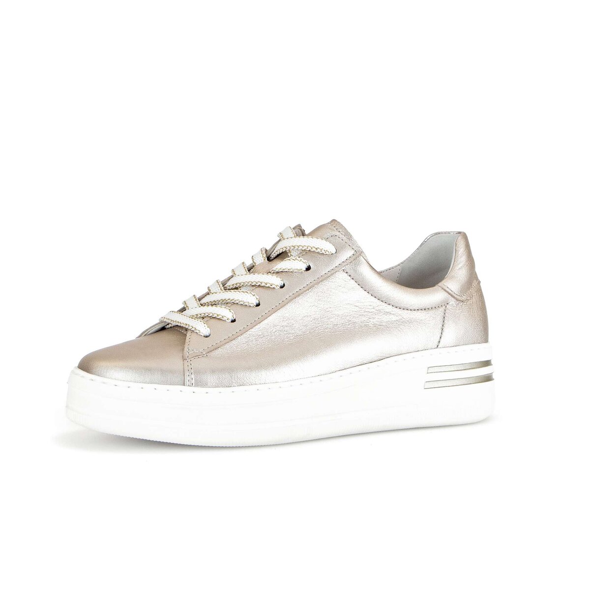 Sneaker GABOR "Sneaker low Effektleder", Damen, Gr. 36, gold, Schuhe Sneaker