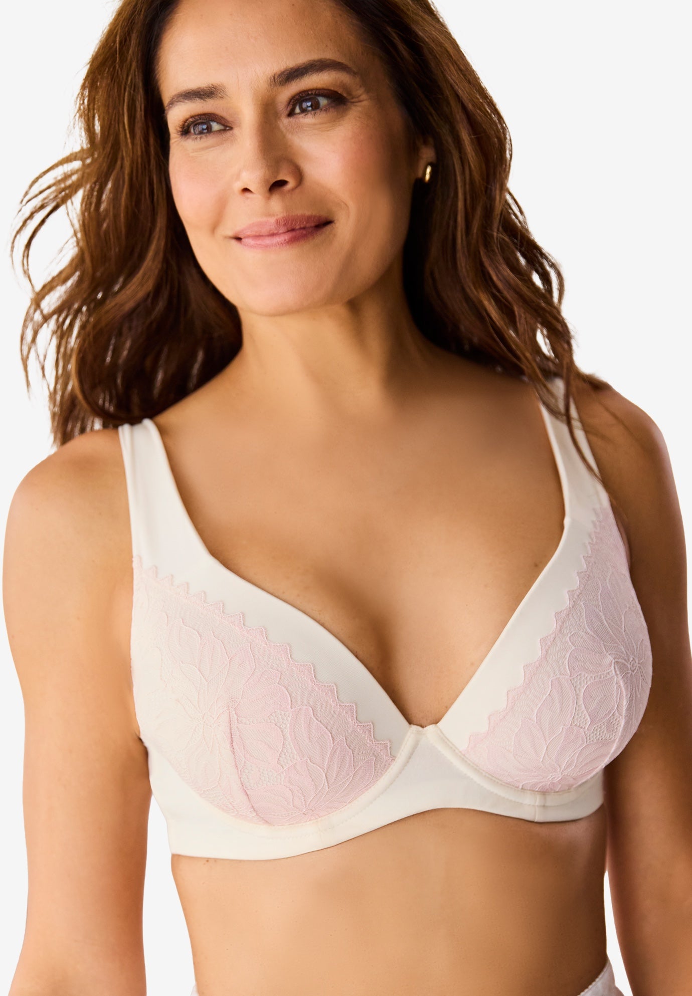 Plus Size Women's Amoureuse® Lace T-Shirt Bra by Amoureuse in Vanilla White (Size 44 DD)