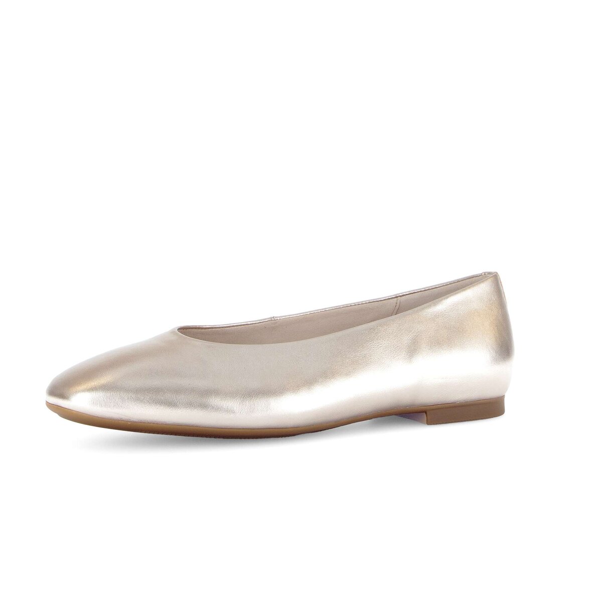 Ballerina GABOR "Eleganter Ballerina Effektleder", Damen, Gr. 36, gold, Schuhe Ballerina