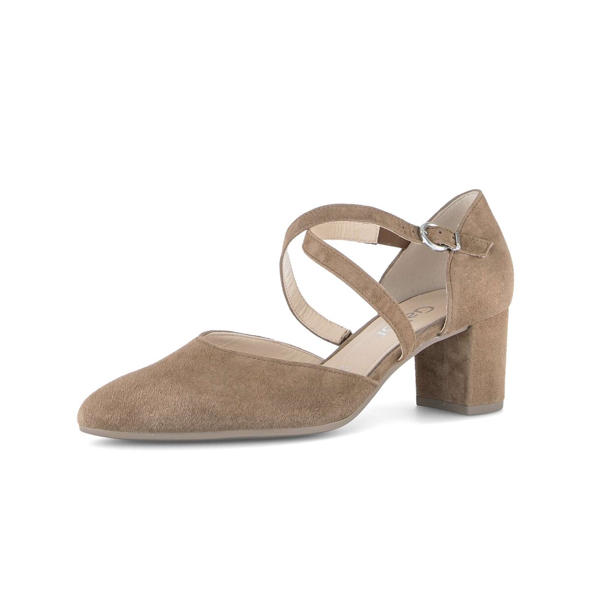 Pumps GABOR "Eleganter Pumps Rauleder", Damen, Gr. 39, braun, Schuhe Pumps