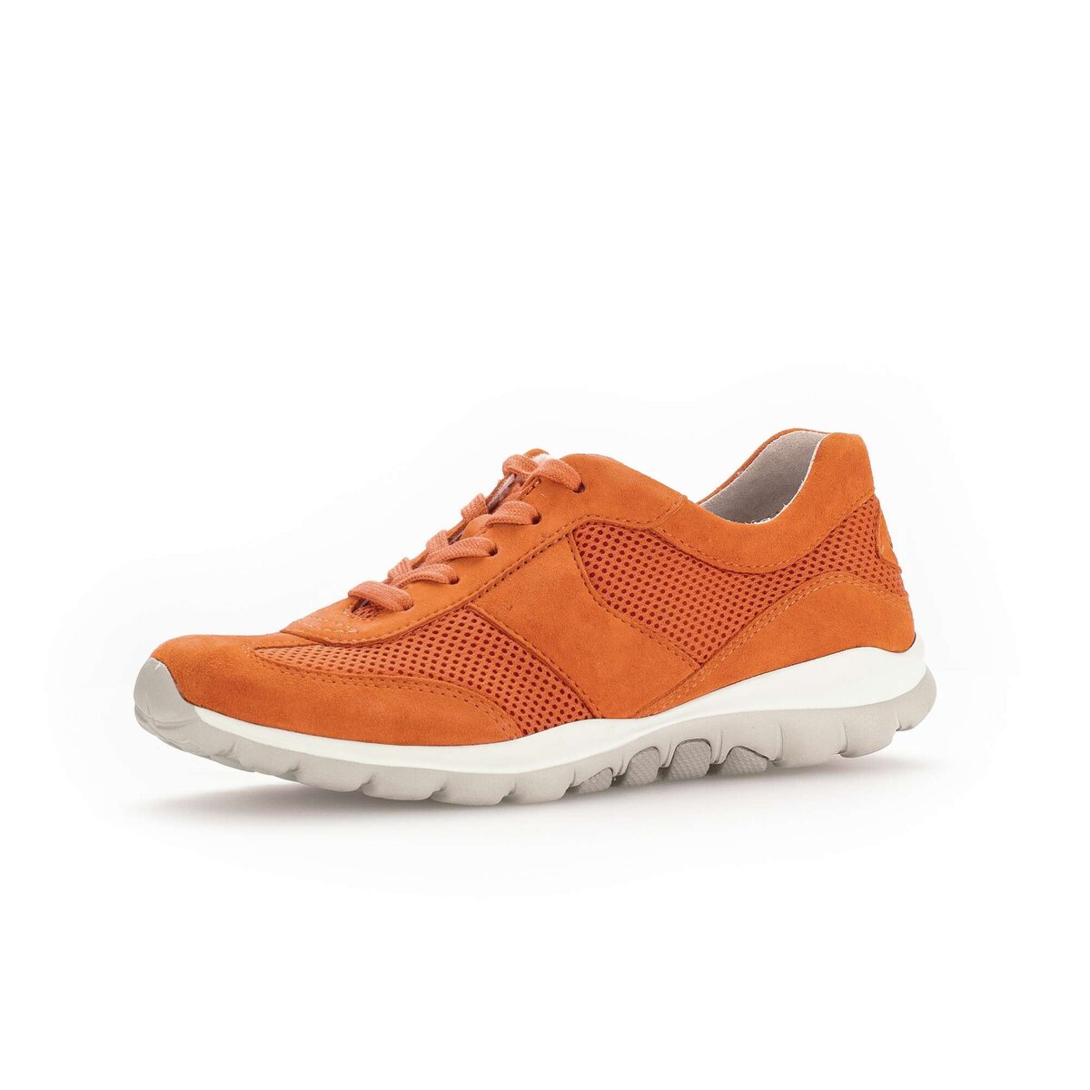 Sneaker GABOR "Sneaker low Lederimitat", Damen, Gr. 39, orange, Schuhe Sneaker