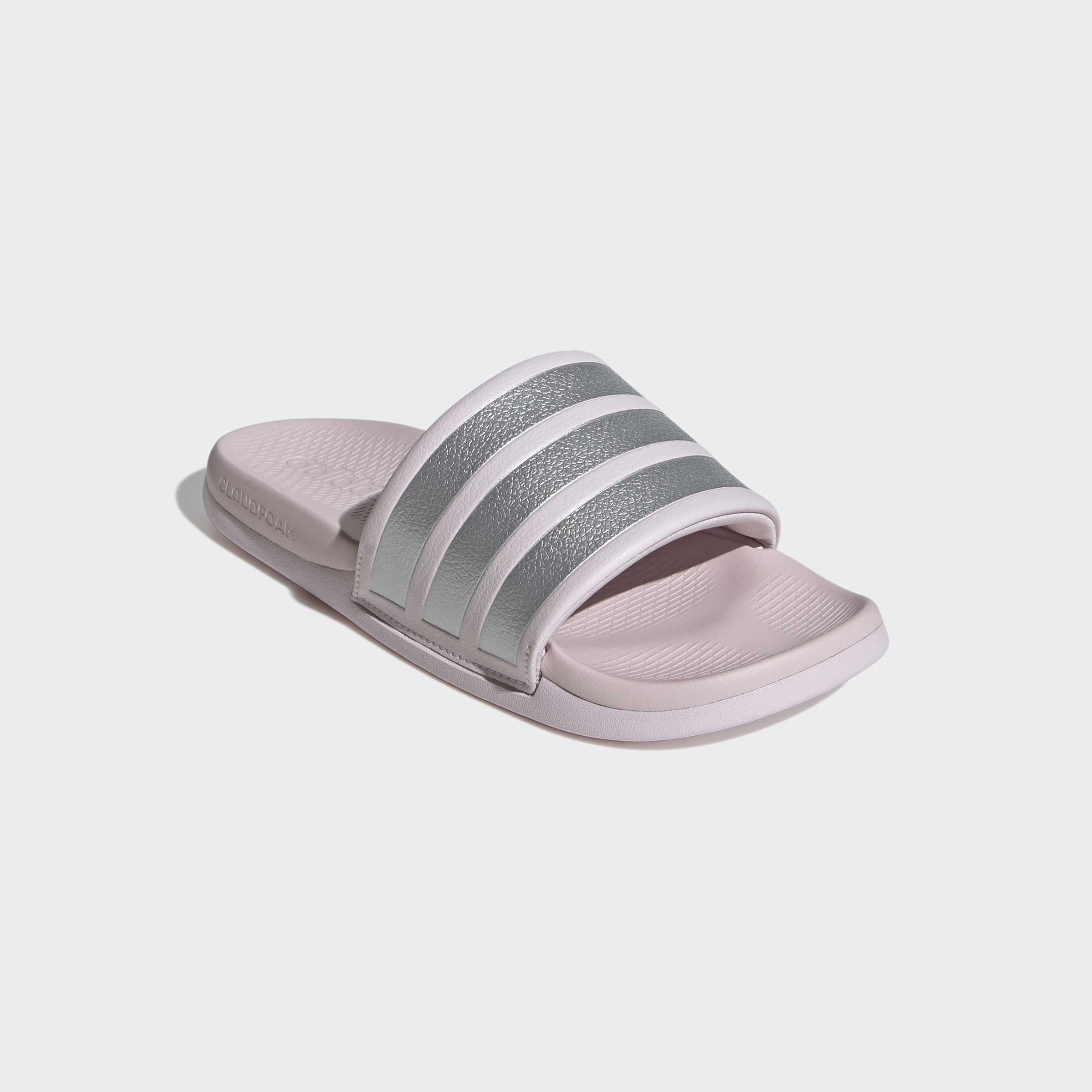 Badesandale ADIDAS SPORTSWEAR "ADILETTE COMFORT 2.0 BADESCHLAPPEN", Damen, Gr. 39, almost pink, silber metallic, almost pink, Synthetik, Schuhe