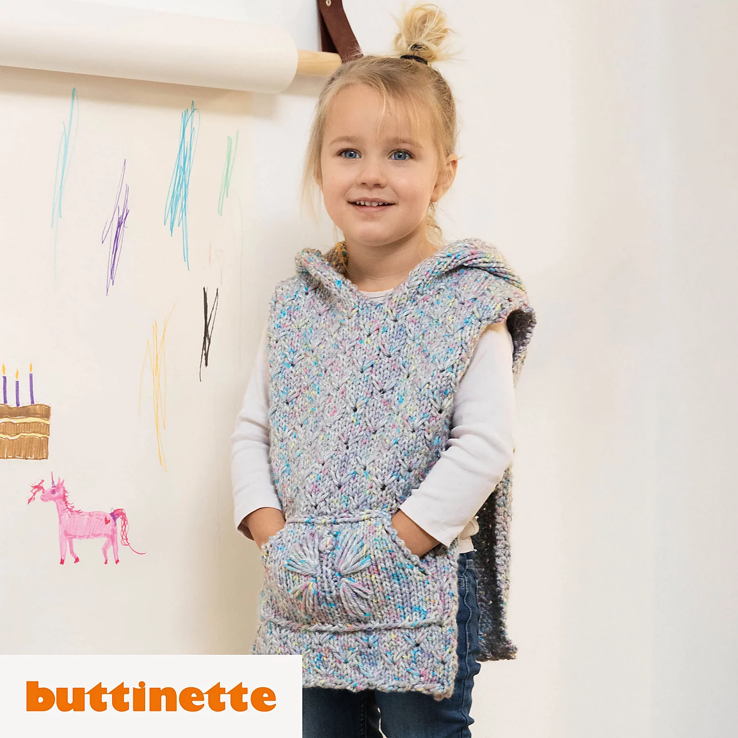 Strickanleitung – Kapuzenponcho aus Woll Butt Hailey Image