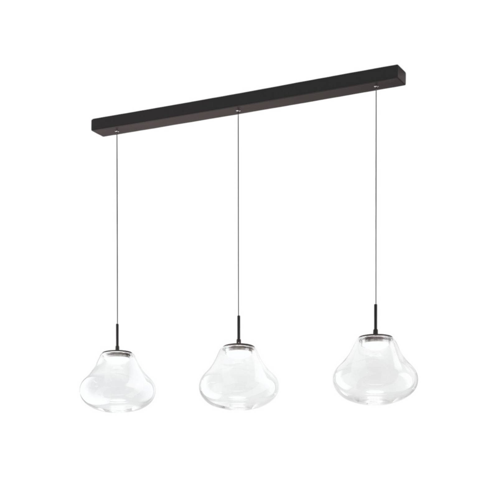 Fabas Luce Glas Hängelampe Deva, dimmbar, klar / transparent, für Wohn- / Esszimmer, Glas, Modern, Pendelleuchte