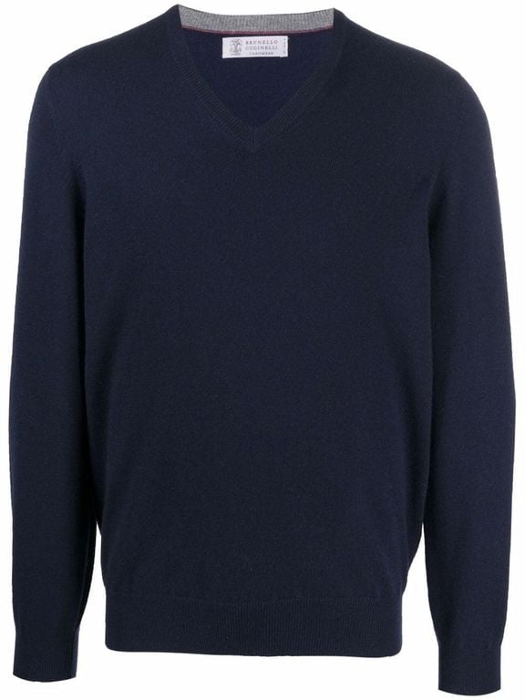 Cashmere Sweater - Blue - Brunello Cucinelli Knitwear