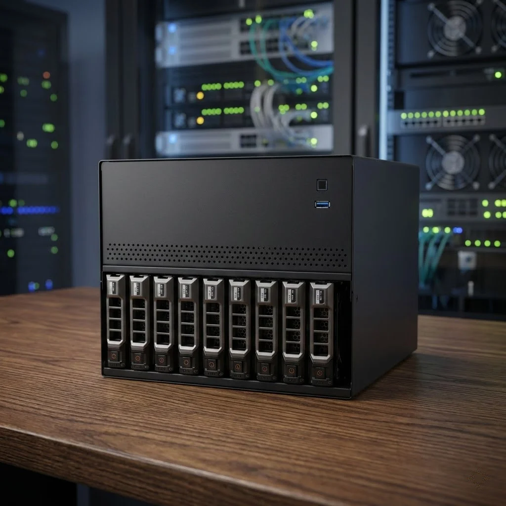 N10 10-Bay NAS-Gehäuse - Unterstützt MATX-Motherboards mit 10 Hot-Swap-Festplatteneinschüben Image