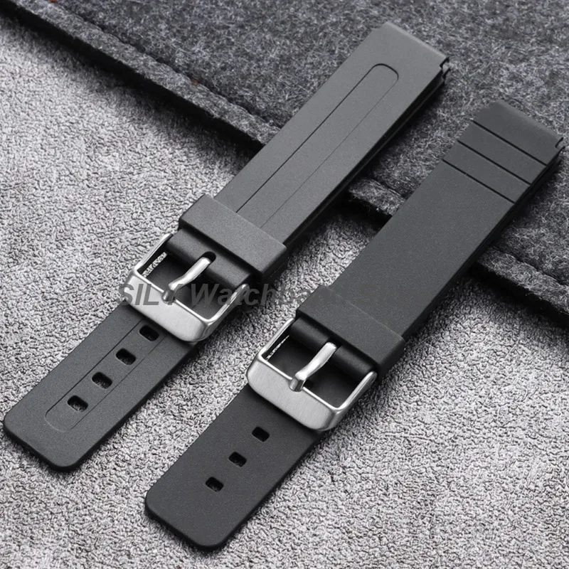 Casio 16mm Harz-Silikonarmband für MQ-24 MQ-58 MQ-71 MQ-76 MW-59 Silber Schwarz Dornschließe Uhrenarmband Wasserdicht Herren Armband