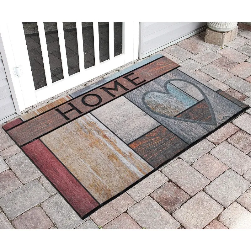 Vintage Vintage Style Carpet Stone Wooden Board Pattern Porch Entrance Door Floor Mat Kitchen Bathroom Anti Slip Door Mat