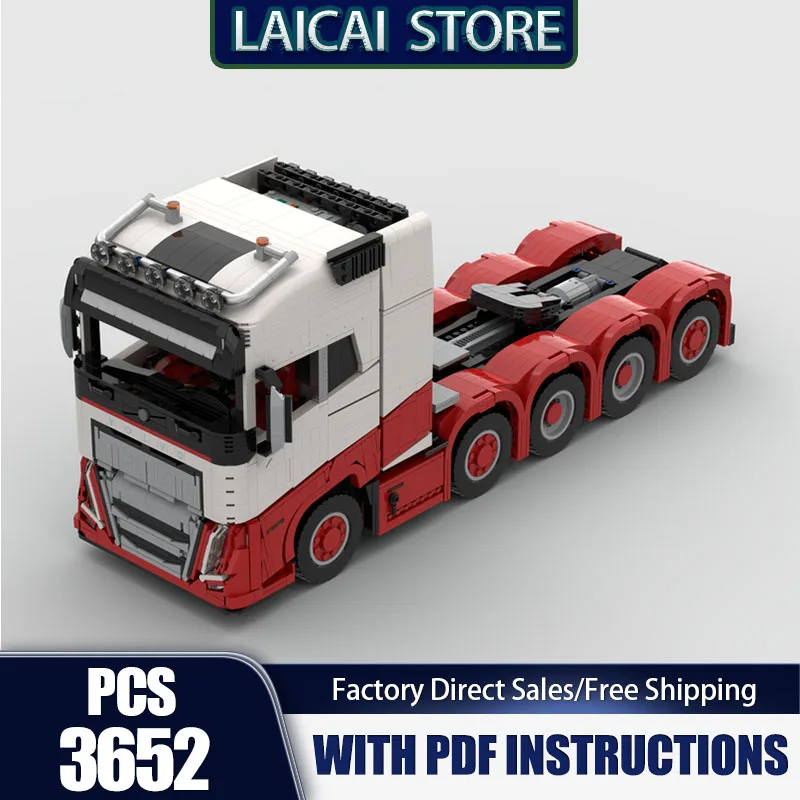 Urban Truck Moc Bausteine Modular FH16 10X4 Traktor (Rot) Ziegel Modell DIY Montage Bau Spielzeug Urlaub Geburtstag Geschenke Image