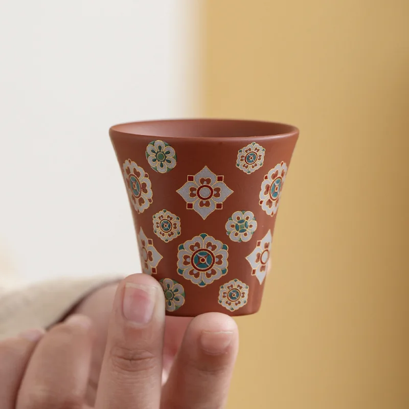 Persönliches lila Ton Master Cup Zhuni Ton Gongfu Tee-Set Blumenmuster für Zuhause Teezeremonie Wohnzimmer Dekor