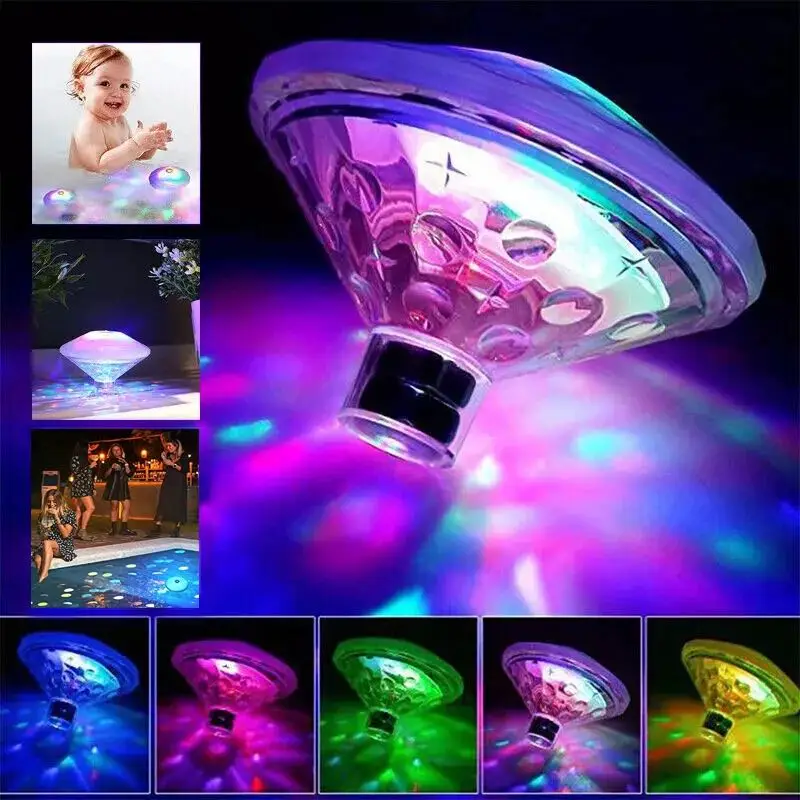 Schwimmende Unterwasser Licht RGB Tauch LED Disco Licht Glow Show Schwimmbad Whirlpool Spa Lampe Bad Licht Image