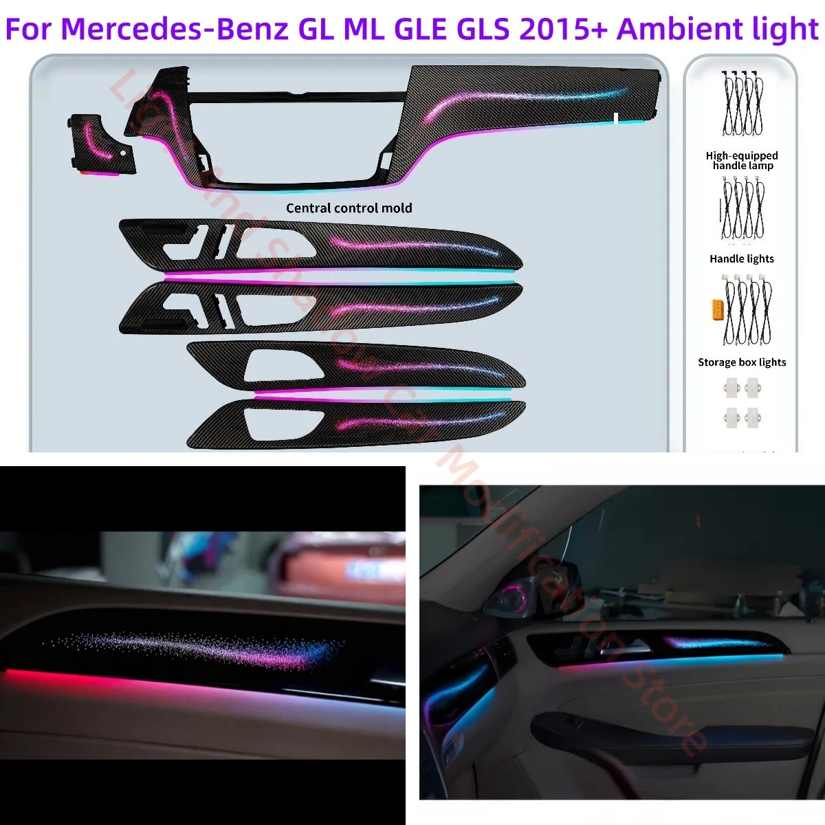LED Atmosphäre Lampe Für Mercedes-Benz GL ML GLE GLS W166 X166 Auto Innen beleuchtung upgrade 4D Rotary Höhen auto zubehör neue Image