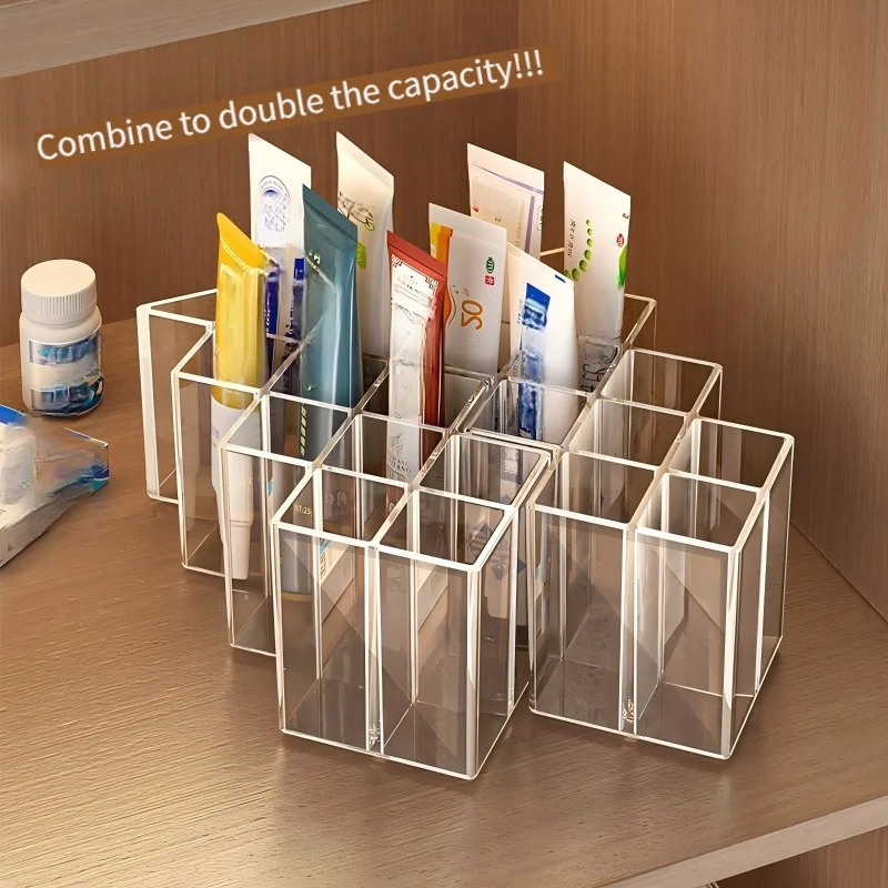 Medikamenten- und Salben-Organizer-Box aus Kunststoff mit mehreren Fächern – Medizinschrank-Regal, Rohrhalter für Cremes, Lotions