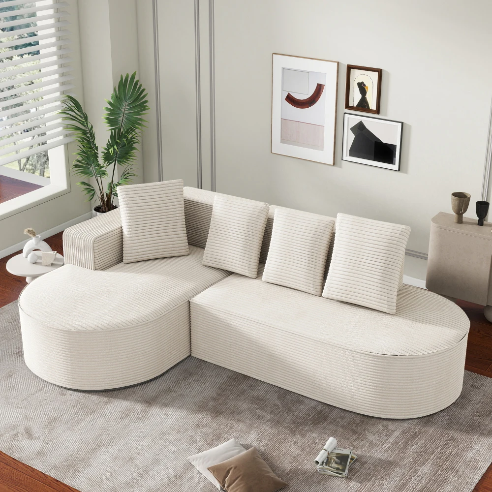 Vollständig komprimiertes Sofa ohne Knochen, modulares Kombinationssofa (L-Lounges), modernes Cloud-Kombinationssofa mit tiefem Sitz, ohne Montage Image