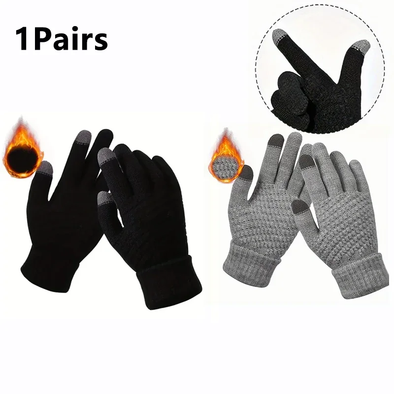 Winter neue Outdoor-Skihandschuhe mit Handy-Touchscreen-Bedienung, dicke warme Sporthandschuhe für Herren und Damen Image