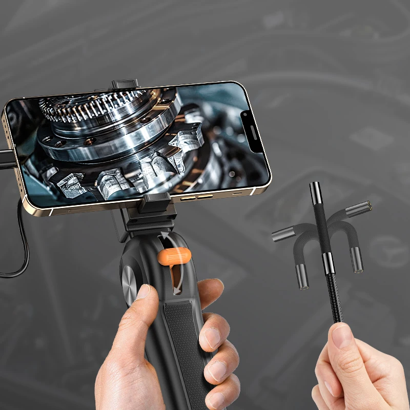 2-Wege-Lenkung Industrieendoskop 1080P 6,2/8,5 mm Kamera für iOS/Typ-C Handgelenk-Endoskop-Inspektionskamera Image
