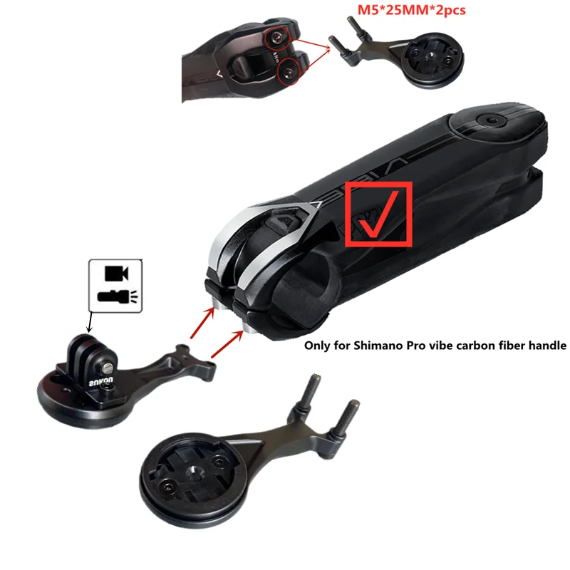 SUKOU Kompatibel mit SHIMANO Pro Vibe Kohlefasergriff, neuer spezieller Codemesserhalter Wahoo für Bryton oder Garmin für Xbox Image